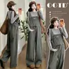 Mono elegante de primavera y otoño para maternidad + conjunto completo de top básico para mujeres embarazadas