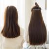 Postiço de Cabelo Liso Peruca Peça de Extensão de Cabelo Feminino Peça de Cabelo Liso de Uma Peça Peça de Peruca de Cinco Cartões Peruca Invisível Sem Marcas Peça de Cabelo Liso