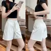 Shorts Deportivos de Secado Rápido Color Albaricoque Arroz para Mujer Verano Delgados de Cintura Alta Adelgazantes Petite Estilo Cargo Pantalones Capris de Pierna Ancha de Seda de Hielo
