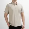 Camisa Polo de Color Sólido con Cuello, Manga Corta Fresca de Seda Helada de Verano, Sin Costuras, para Hombre, Nueva Camiseta de Negocios 2026