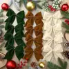 Decoraciones de lazo de Navidad DIY tela roja decoración de árbol de Navidad lazo adorno colgante personalizado según dibujos y muestras