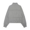 Venta al por mayor Verano 2026 Nueva Ropa Femenina Estilo Europeo y Americano, Chaqueta Suelta de Cuello Alto Cuadros Bloque de Color, Color de Imagen 1885