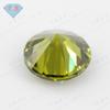 Huagang Gem 5A Olive Green Zircon Bare Stone Atacado Rosto Redondo Cor Artificial Zircon Pedra Principal Rosto