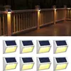 Luzes de jardim movidas a energia solar para uso doméstico, luzes de degrau à prova d'água para layout de jardim de varanda externa, decoração de paisagem de terraço, arandelas de parede