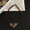 Collar vintage de segunda mano, lujo ligero europeo y americano, cadena de clavícula de alta gama, diseño de nicho, moderno y versátil, joyería llamativa