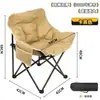 Silla Plegable Luna Perezosa Rellena de Algodón Ajustable Camping Siesta Portátil Respaldo Alto Taburete de Picnic Plegable para Exteriores