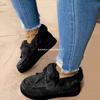 Zapatos de algodón para mujer de comercio exterior transfronterizo invierno 20 años Europa y Estados Unidos lazo zapatos cálidos planos talla extra Mao Mao Mao zapatos talla extra zapatos para mujer
