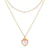 Colar de pérolas novo transfronteiriço feminino design de moda retrô sentido de design corrente de clavícula empilhada amor corrente para suéter outono e inverno atacado
