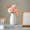 Suministro Exclusivo Transfronterizo de un Juego de Tres Piezas de Jarrones Cerámicos Coloridos, Jarrones de Flores de Lujo Ligero y Deslumbrantes para Decoración de Sala de Estar y Entrada, Adornos de Porcelana Azul y Blanca