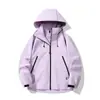 Nueva chaqueta impermeable con capucha de color lila claro para ciclismo y montañismo al aire libre, corte holgado, disponible en varios colores, chaqueta casual elegante para parejas