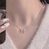 Collar de Lazo para Mujer, Lujo Ligero de Verano, Cadena de Cuello Simple y de Alta Gama, Diseño de Nicho, Cadena para Clavícula con Circonita Microincrustada