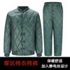Conjunto Autêntico de Jaqueta e Calça de Algodão Resistente ao Frio em Verde Militar para Homens, Isolamento Térmico de Inverno, À Prova de Frio, Resistente ao Desgaste, Resistente à Sujeira, Conjunto de Casaco de Algodão Espesso para Aquecimento