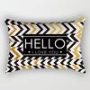 Funda de almohada nórdica dorada, negra y blanca con diseño geométrico de mármol, con tiras largas, para coche y oficina, venta al por mayor