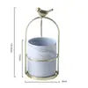 Vaso Pequeno Portátil Nórdico Ins Vasos Criativos de Ferro para Flores Secas Ornamentos de Vasos de Cerâmica com Laço para Suculentas