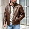 Chaqueta de Cuero PU 3D Nueva para Hombre 2026 Invierno Transfronteriza Amazon Xiyin con Cuello Alto Chaqueta de Algodón Casual requiere conversión de talla