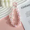 Cordón de Teléfono Móvil de Gama Alta con Cadena de Muñeca de Diamantes, Lujo Accesible, Moderno y Versátil, Cadena Corta Hecha a Mano con Perlas, Colgante de Joyería de Pedrería