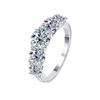 Anillo de Diamantes Moissanita de Plata S925 Lujo Ligero Elegante Sensación de Alta Gama Anillo de Diamantes de Alto Carbono Simple de Cinco Estrellas Europeo y Americano para Mujer