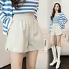 Pantalones cortos casuales de cuero PU negro de moda para mujer, nuevo estilo otoño 2025, de cintura alta, adelgazantes, versátiles, de pierna ancha, línea A.