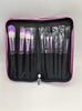 Kit de 10 pincéis de maquiagem transfronteiriço, cabo de cristal com lantejoulas, pincel de fibra para rosto e olhos, ferramentas de beleza coloridas