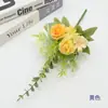 Flores de Rosa Artificiais para Decoração de Casa, Arranjos Florais, Mini Rosas de Primavera, Flores de Eucalipto Amarradas à Mão, Buquês de Casamento