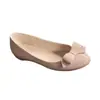 Cor Nude 2026 Novo Estilo Francês Surpreendentemente Bonito e Gentil Sapatos Mary Jane com Laço Sapatilhas Sapatos de Salto Único com Sola Vermelha Rasa para Mulheres