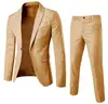 Traje pequeno casual masculino estilo coreano slim fit Outono Novo terno de noivo terno de negócios duas peças vestuário masculino
