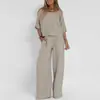 Moda Casual Europea y Americana Transfronteriza Amazon Aliexpress Pantalones de Bolsillo Tops de Manga Corta para Verano y Otoño Traje Pulóver