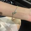 Nueva pulsera de serpiente verde pequeña con diamantes que no se decolora, de lujo, ligera y de alta gama, elegante y a la moda, ideal para combinar con todo.