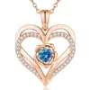 Cross-border eterno s925 sterling colar de prata feminino doze aniversário pedra pingente colar high-end joias personalizadas atacado