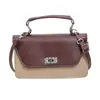 Bolsa feminina de alta qualidade transfronteiriça, novo estilo de nicho, bolsa quadrada pequena color block retrô de luxo leve, bolsa de ombro e transversal versátil para mulheres