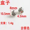 Liga Prata Antiga Acessórios Feitos à Mão Contas Espaçadoras de Florzinhas Contas de Lanterna Pulseira de Corda Trançada Feita à Mão DIY Pulseira de Cristal Contas Soltas