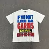 Camiseta Corteiz Série Alcatraz Manga Curta Logo Letra Estampada Gola Redonda Manga Curta