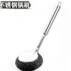 Cepillo para ollas de acero inoxidable cepillo de limpieza para el hogar cepillo para ollas de mango largo limpieza de cocina cepillo de alambre para lavar ollas y tazones