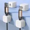 Organizador de cable de datos con succión magnética sin perforaciones, enrollador de cable de ratón para escritorio, artefacto de almacenamiento de cable de carga para teléfono móvil montado en la pared