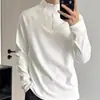 /Top casual DeRong, moda otoño/invierno, media cremallera, cálido, deportivo, manga larga, para hombre, disponible en negro, blanco y gris