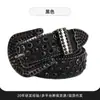 Cinturón de Cuero Europeo y Americano Transfronterizo para Mujer con Pedrería, Cinturón Ancho Personalizado con Hebilla de Aleación Imitación Cuero, Cinturón Estilo Punk