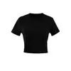 Camiseta Vintage de Ombro Reto com Gola Redonda e Manga Curta para Mulheres, Verão 2026, Estilo Coreano, Caimento Justo, Top Curto Casual Versátil, Tendência