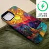 Ilustração Popular Colorida de Floresta ao Nascer do Sol do Sudeste Asiático Capa para Celular Iphone16 Capa com Película Magnética Apple 18Pro