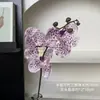 Flores artificiales con un toque de alta gama, orquídeas Phalaenopsis para decoración del hogar, decoración de mesa de comedor y entrada de lujo ligero, materiales para ramo de boda