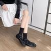 Estilo Miu Primavera y Verano Nuevos Calcetines de Punto Sin Costuras Ultradelgados Todo en Uno para Mujer Calcetines de Media Pierna Estilo Ins Calcetines de Algodón Peinado