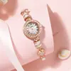 Conjunto de Caixa de Presente Relógio de Moda Feminino Pulseira Relógio Feminino de Luxo Leve Elegante Quartzo À Prova D'água Relógio de Pulso Feminino Decoração Atacado