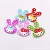 Botões de Madeira de Coelho Pintado DIY Cabeça de Coelho Desenho Animado Botões de Animal Botões de Madeira Decorativos Feitos à Mão 25 Peças/Pacote