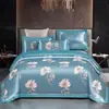 Conjunto de Luxo de Algodão Jacquard Cetim Estilo Europeu Quatro Peças, Conjunto de Cama de Casamento Bordado de Algodão Puro, Venda por Atacado do Fabricante