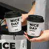 Taza de Café de Celebridad de Internet Taza Desechable para Té de Leche Taza de Papel con Tapa Taza de Embalaje Gruesa de Doble Capa para Bebidas Calientes con Logo Impreso Personalizado