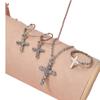 Pendientes de cruz, pendientes de moda punk para mujer, pendientes de mujer, collar, anillo, traje, personalidad, en stock, venta al por mayor