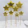 Pó grosso de Natal, espuma de pó fino borda redonda plana cinco estrelas recortes (3 cores cada) Decoração de Natal