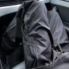 Calças de Malha Respirável Branco-Cremoso Masculinas de Verão Finas Estilo Americano Secagem Rápida Calças com Cadarço de Nylon de Perna Reta Calças Esportivas Charge