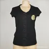 Comercio exterior original único al por mayor verano delgado europeo y americano holgado cómodo algodón camiseta básica otoño cuello en V letras simples
