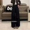 Jeans de cintura alta, perna reta, plus size para mulheres, coleção de verão 2027, projetado para silhuetas curvilíneas, corte solto, efeito emagrecedor, perna larga, calça comprida