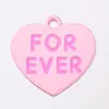 Nuevo Llavero Colgante Etiqueta Pequeña de Texto de un Lado Corazón Fprever Forever Color Caramelo Accesorios en Inglés